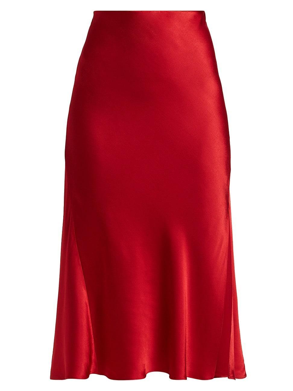 Womens Maya Satin Midi-Skirt Product Image