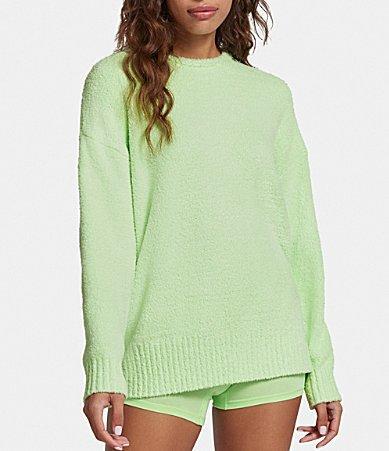 UGG Riz Recycled Polyester Cozy Ribbed Knit Crew Neck Drop Shoulder Long Sleeve Coordinating Lounge Top Product Image