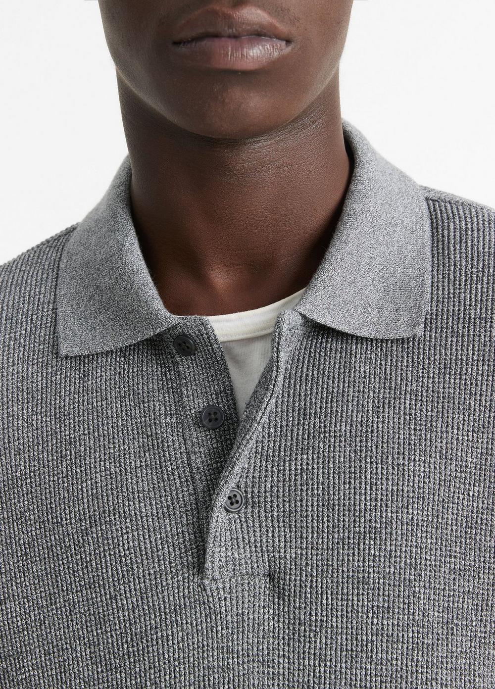 Thermal Pima Cotton-Blend Long-Sleeve Polo Shirt Product Image