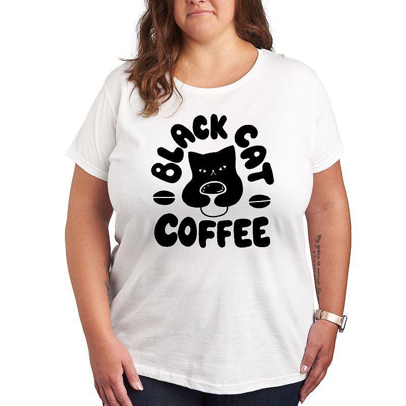 Plus Black Cat Coffee Graphic Tee, Girls Product Image