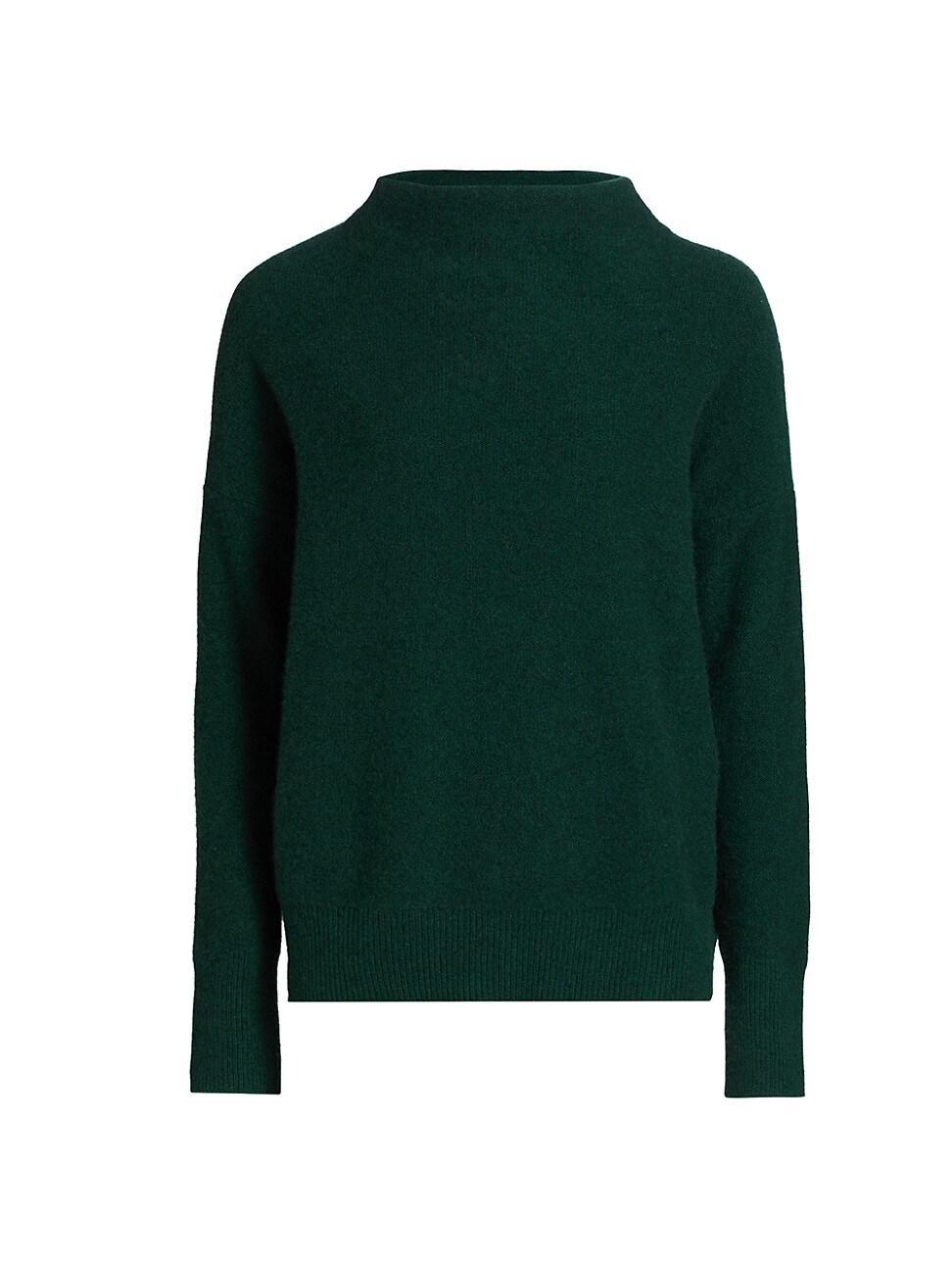 Vince Boiled Funnel Neck Pullover (Heather Tide Stone) Women's Clothing Product Image