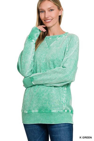 French Terry Sweatshirt- Kelly Green Product Image