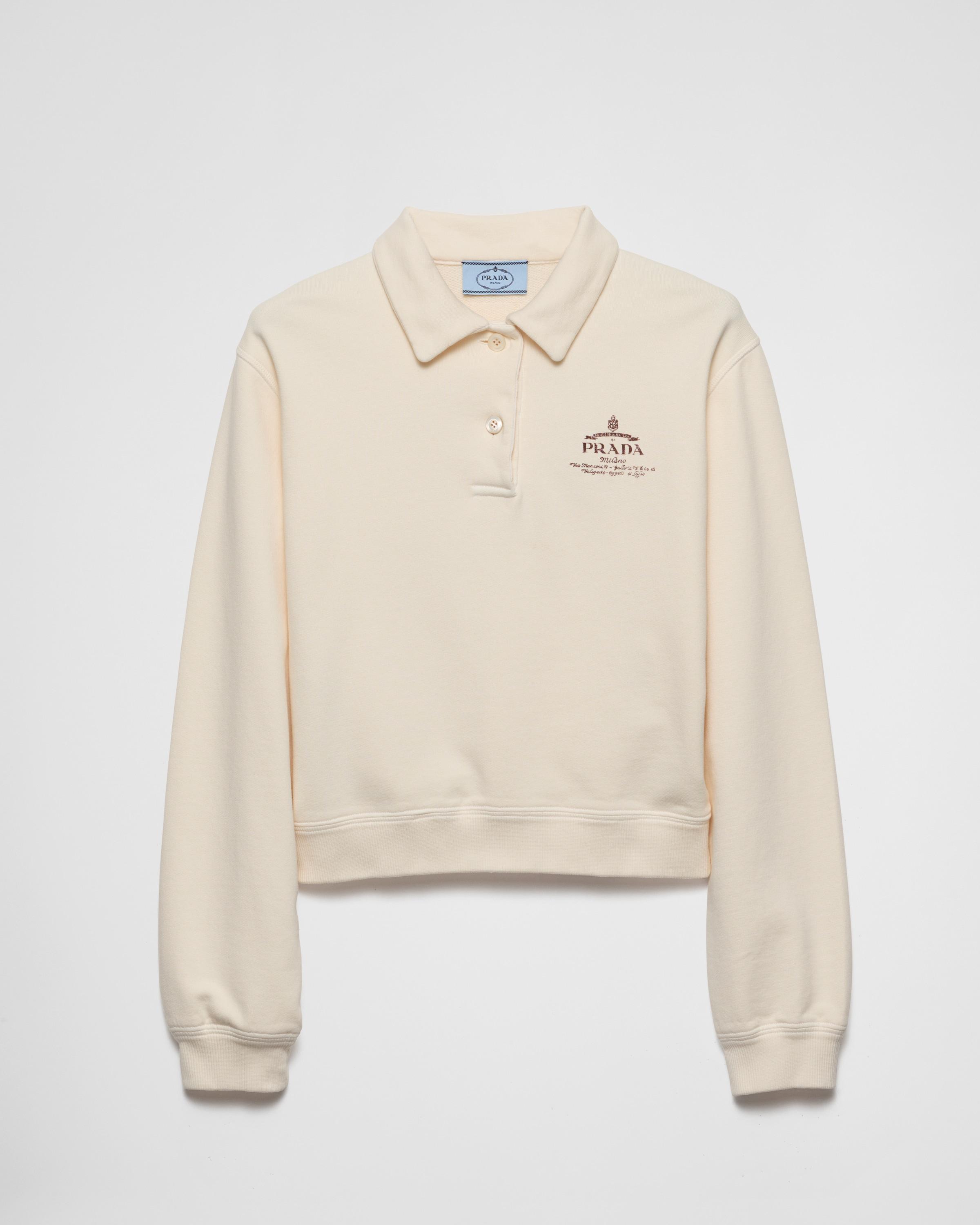 Cotton fleece polo shirt product image