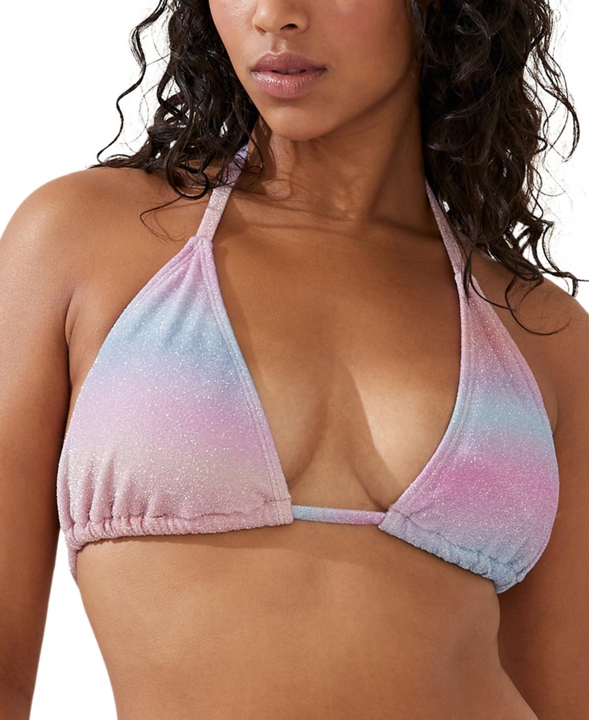 Cotton On Womens Glitter Ombre Slider Triangle Bikini Top Product Image