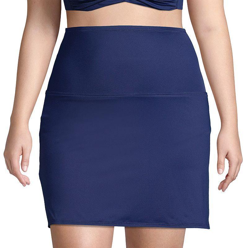 Lands End Plus Size Tummy Control Ultra High Waisted Modest Swim Skirt Swim Bottoms Product Image