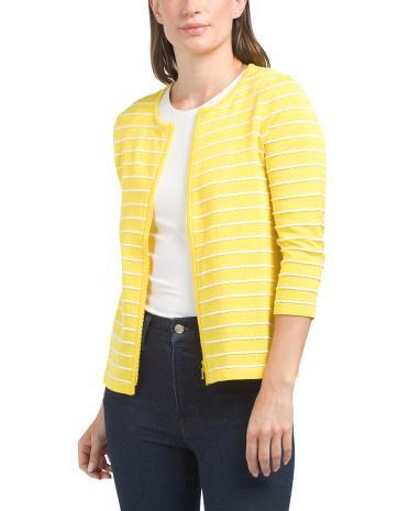 Pima Cotton Scallop Sweater Jacket for Women Product Image