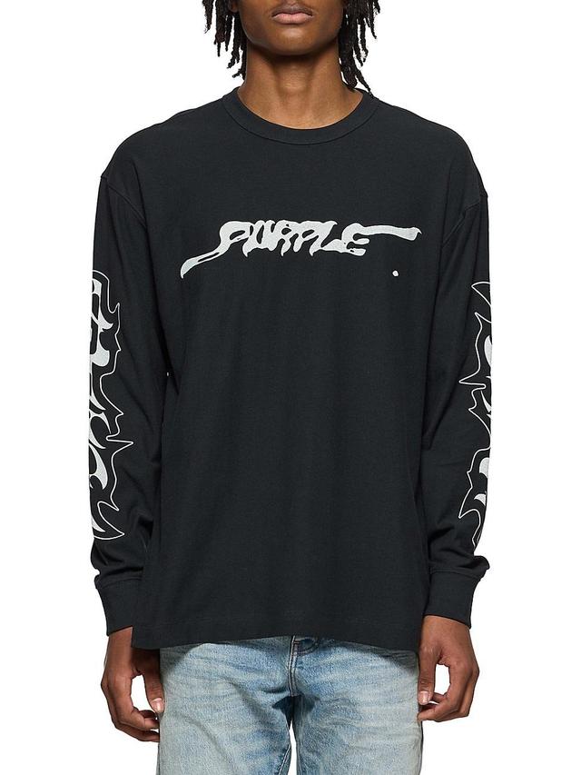 Mens Textured Jersey Long-Sleeve T-Shirt Product Image