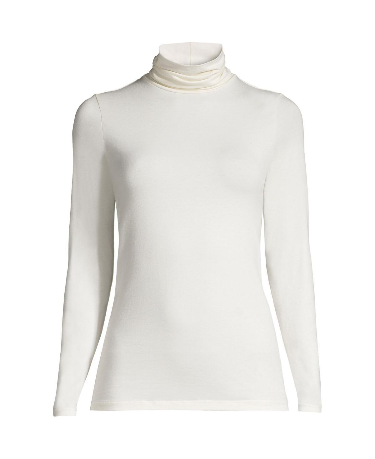 Lands End Womens Tall Lightweight Jersey Skimming Long Sleeve Turtleneck Product Image