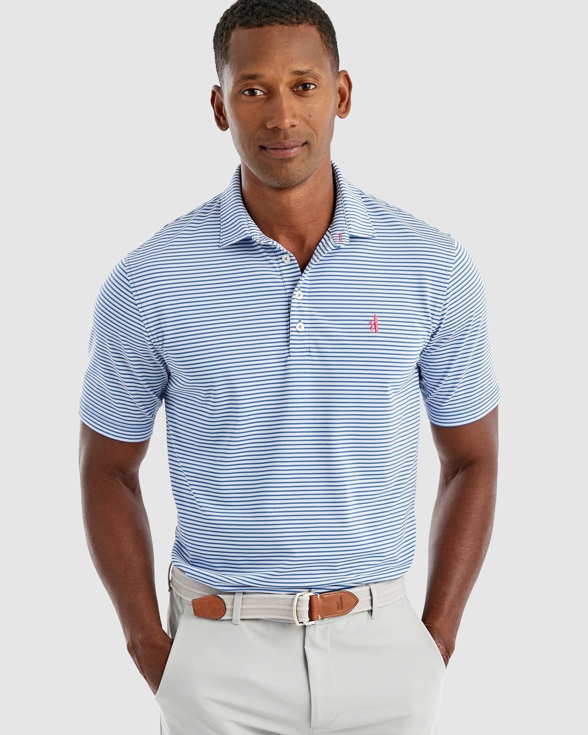 Performance Mesh Polo - Hunter Stripe Male Product Image