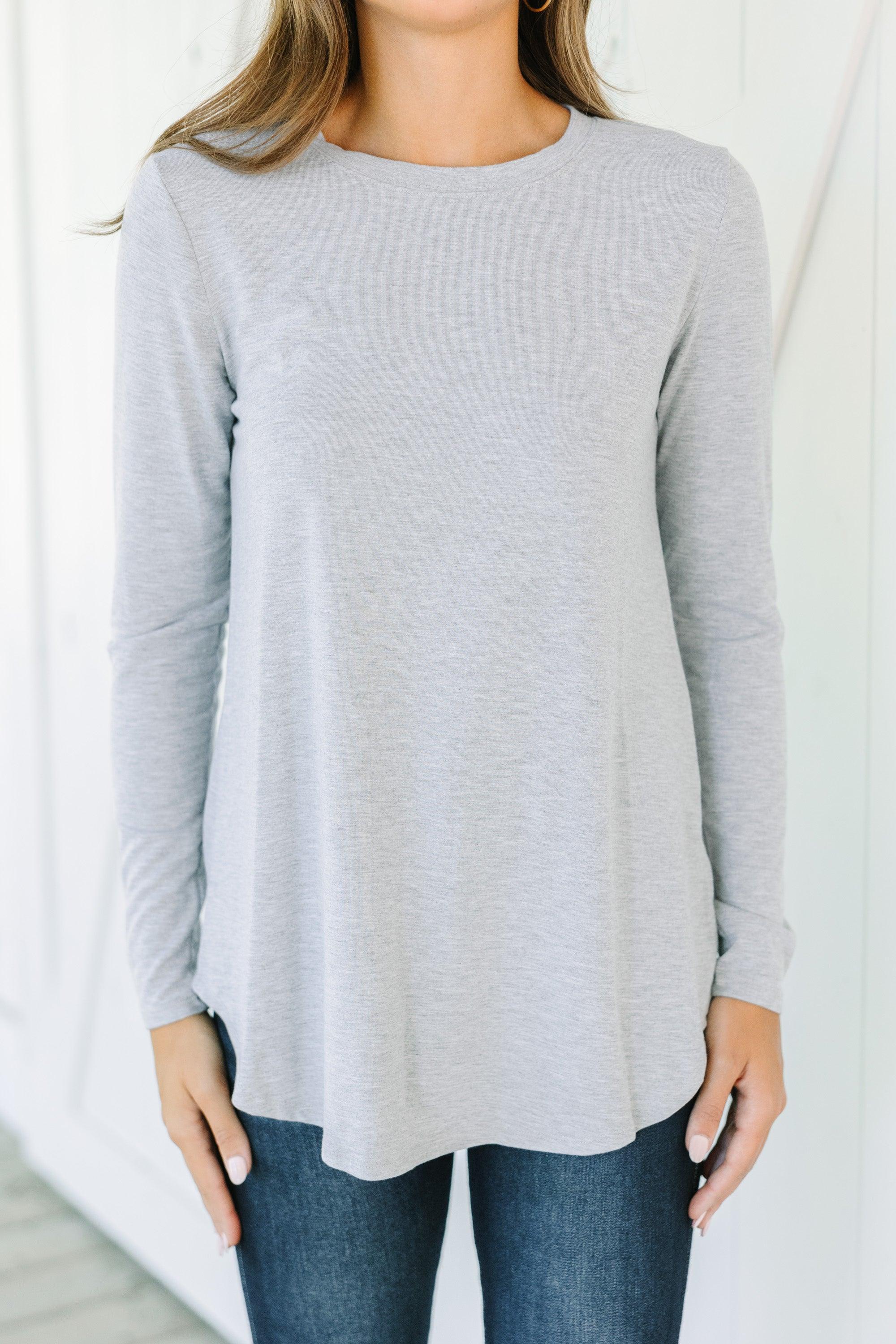 Won't Let You Down Heather Grey Classic Top Female Product Image