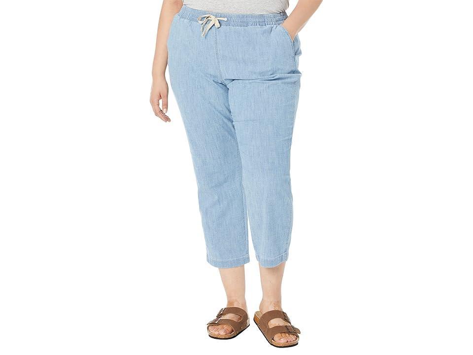 L.L.Bean Lakewashed Chino Pull-On Chambray Pants Ankle (Chambray) Women's Casual Pants Product Image