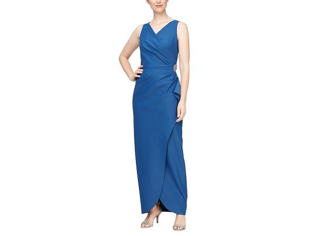 Alex Evenings Embellished Side Drape Column Formal Gown Product Image