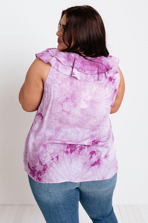 Sweet On Summer Tie Dye Shift Top in Purple Curves Product Image