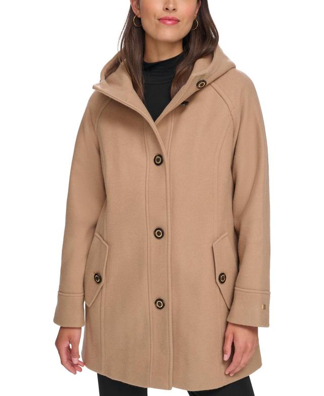 Tommy Hilfiger Womens Hooded Button-Front Coat, Created for Macys Product Image