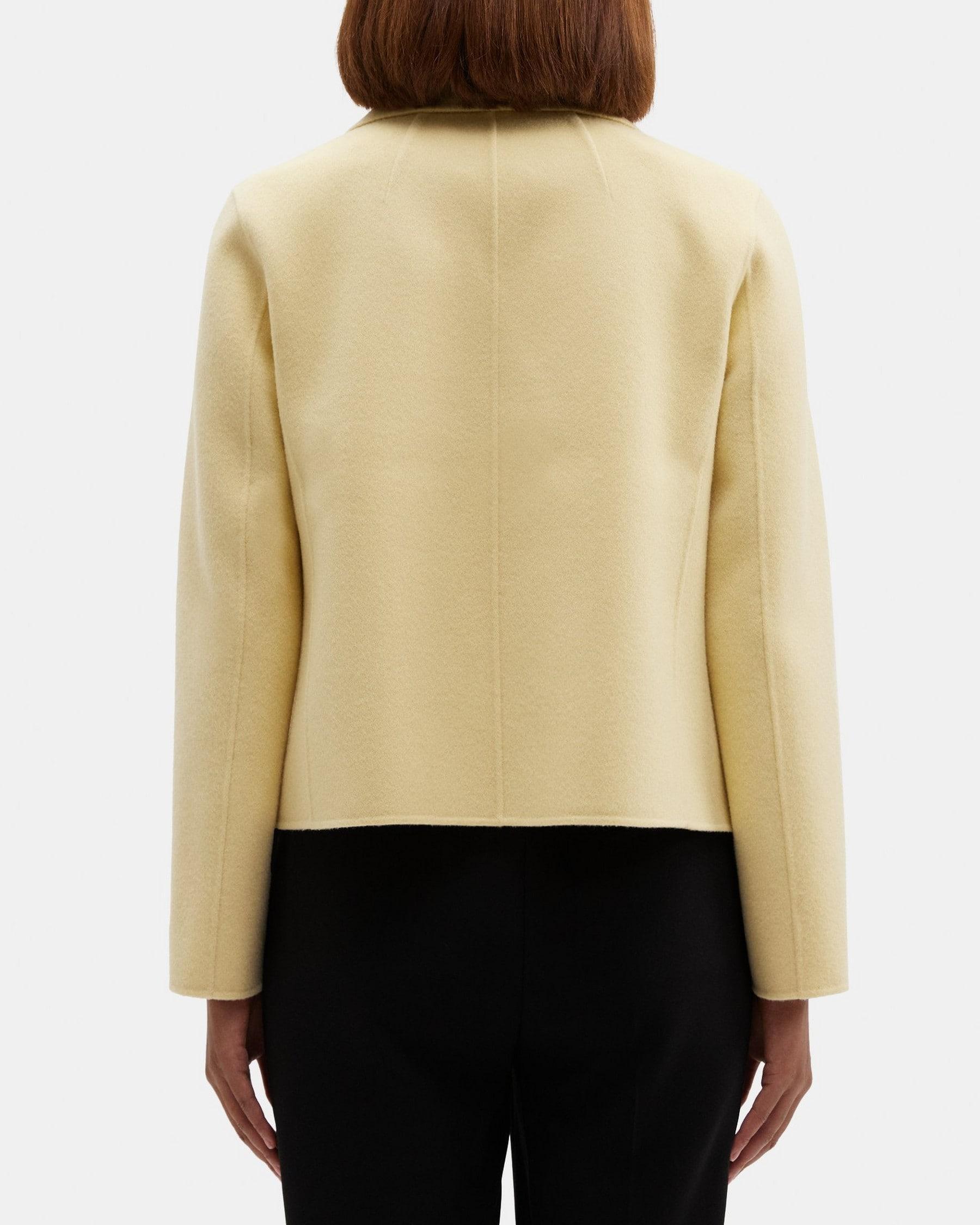 Cropped Open Front Jacket in Double-Face Wool-Cashmere Product Image