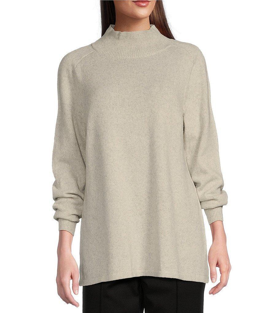 Eileen Fisher Cashmere Turtle Neck Long Sleeve Boxy Fit Tunic Product Image