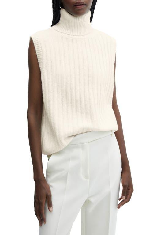 MANGO Rib Sleeveless Turtleneck Sweater Product Image