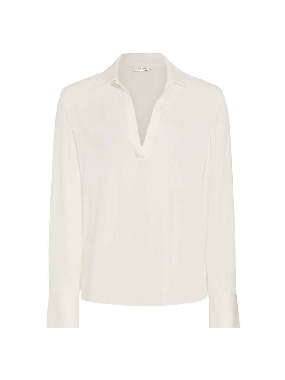 Vince Silk Stretch V Neck Top Product Image