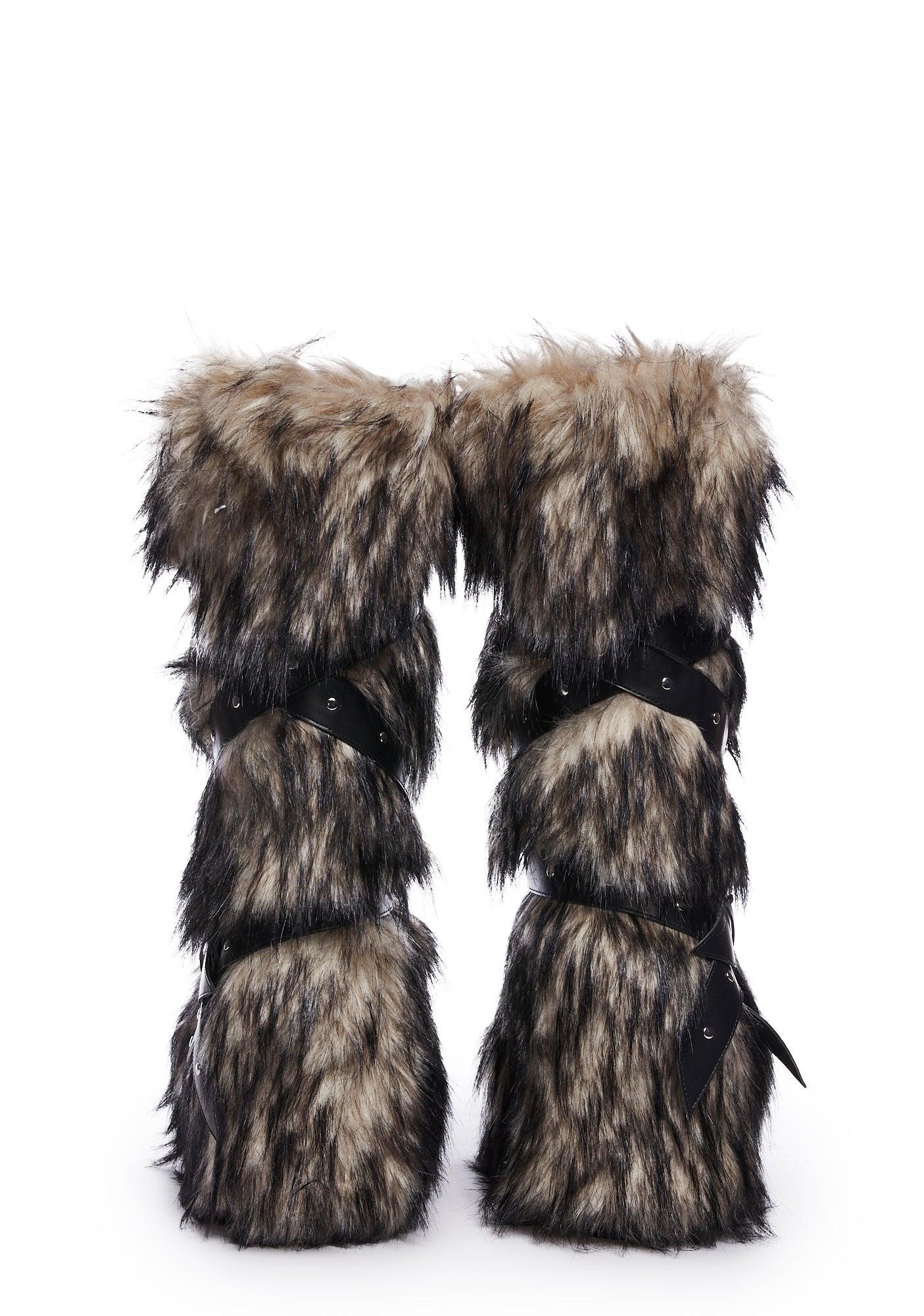 Wild Instincts Faux Fur Boots - Off White Male Product Image