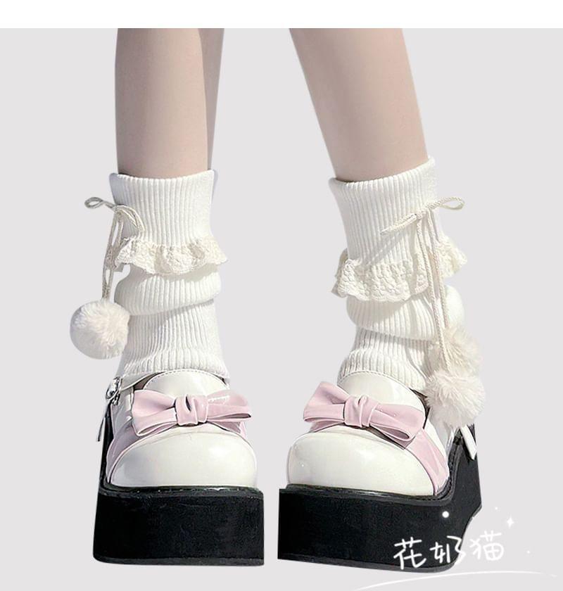 Lace Ruffle Trim Leg Warmers Product Image