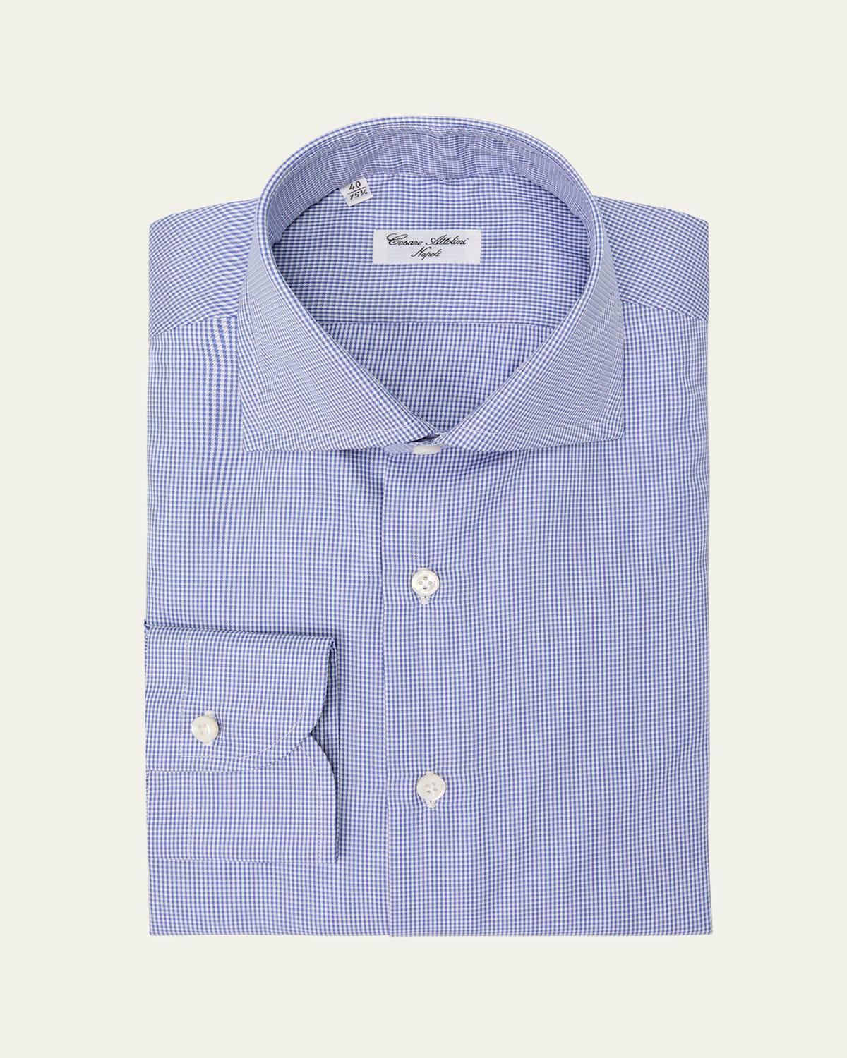 Mens Cotton Micro-Houndstooth Dress Shirt Product Image