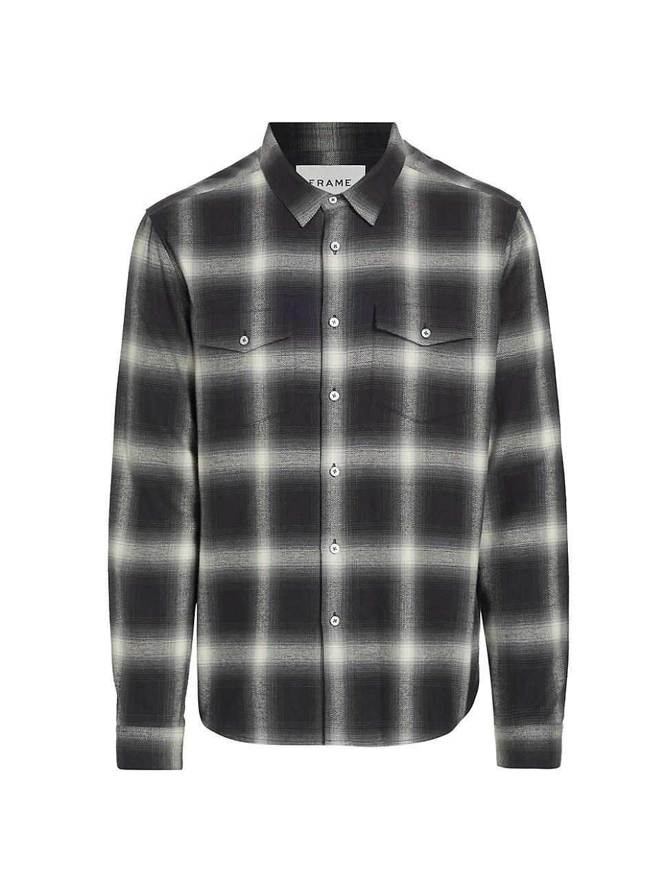 FRAME Plaid Brushed Cotton Button-Up Shirt Product Image