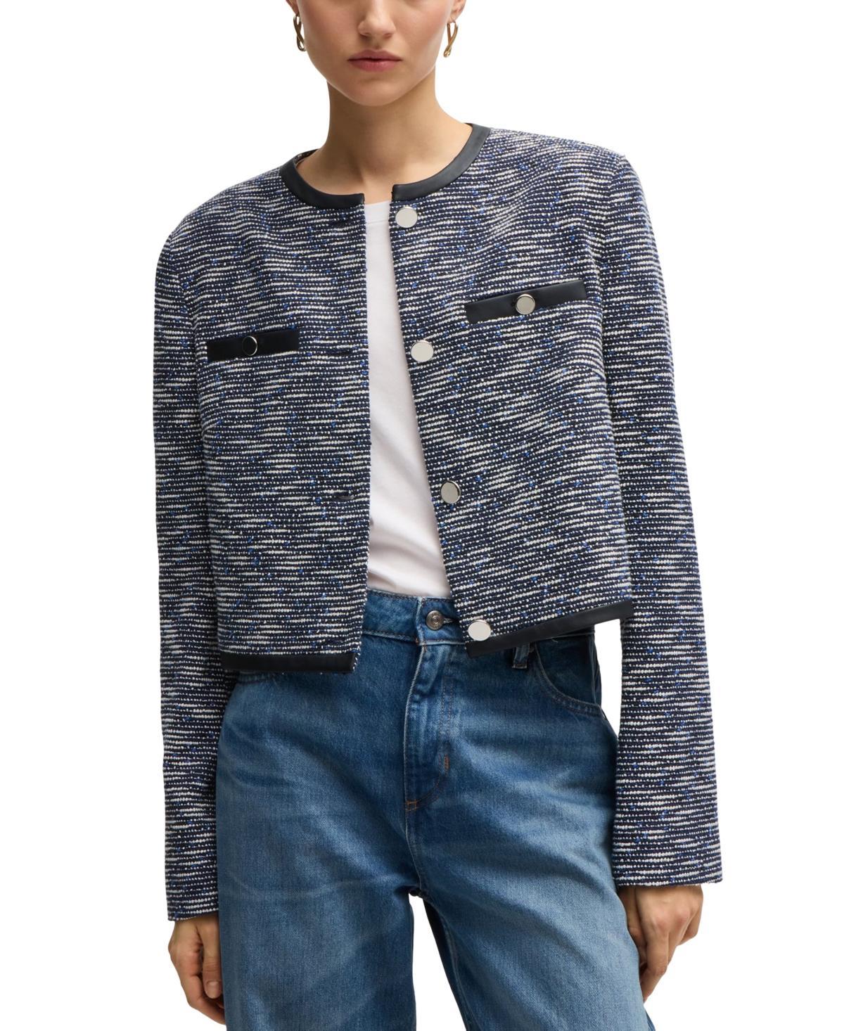 Boss by Hugo Boss Womens Cropped Tweed Jacket Product Image