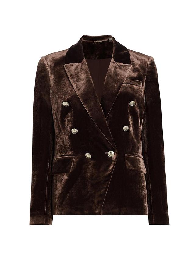 Womens The Veronica Velvet Double-Breasted Blazer Product Image