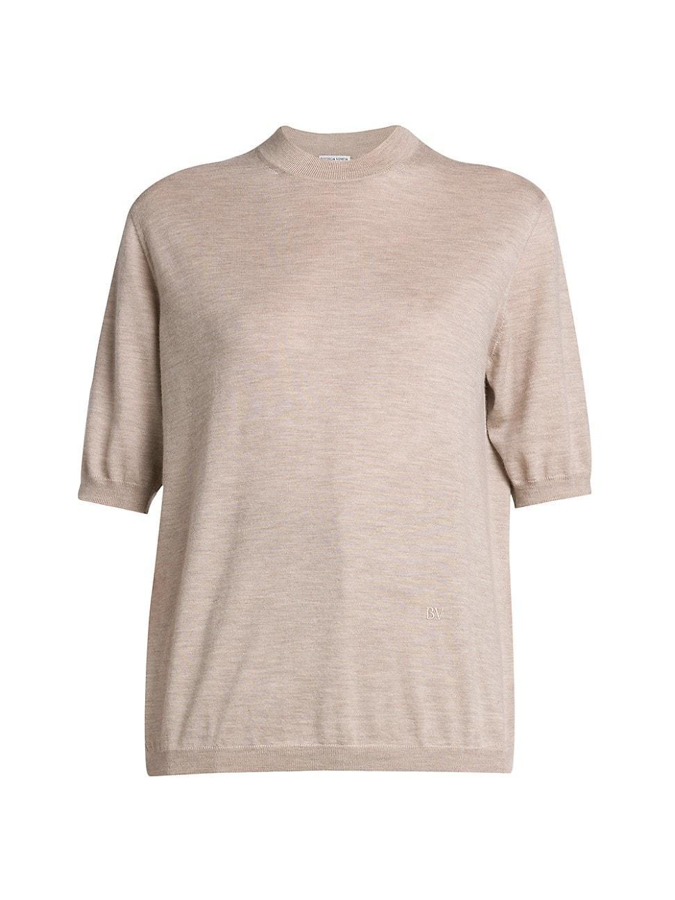 Womens Short-Sleeve Cashmere Sweater product image