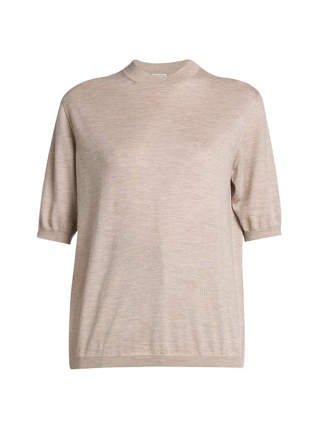 Womens Short-Sleeve Cashmere Sweater Product Image