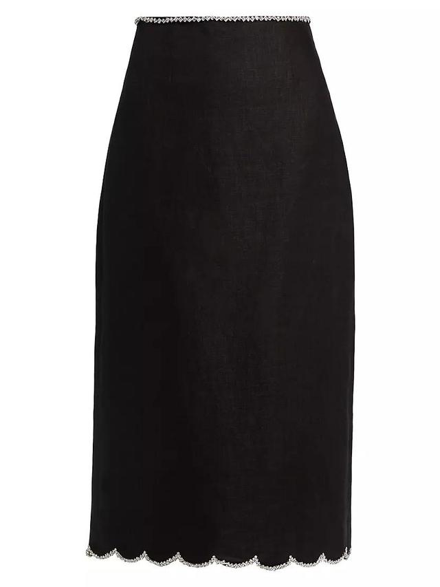 Crush Scalloped Midi-Skirt Product Image