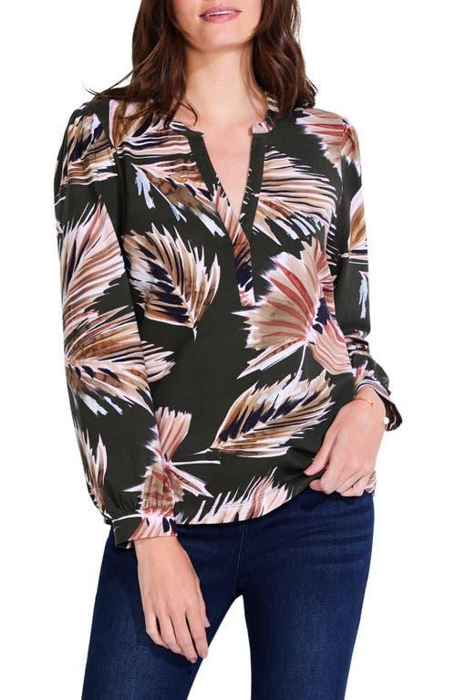 NZT by NIC+ZOE Frond Print Cotton Knit Popover Top Product Image