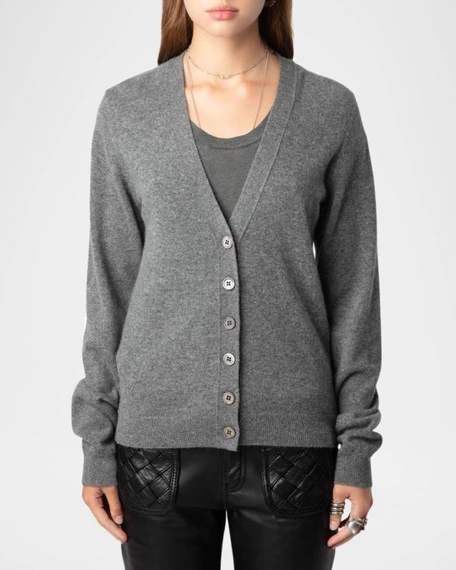 Jemmy Elbow-Patch Cashmere Cardigan  Product Image