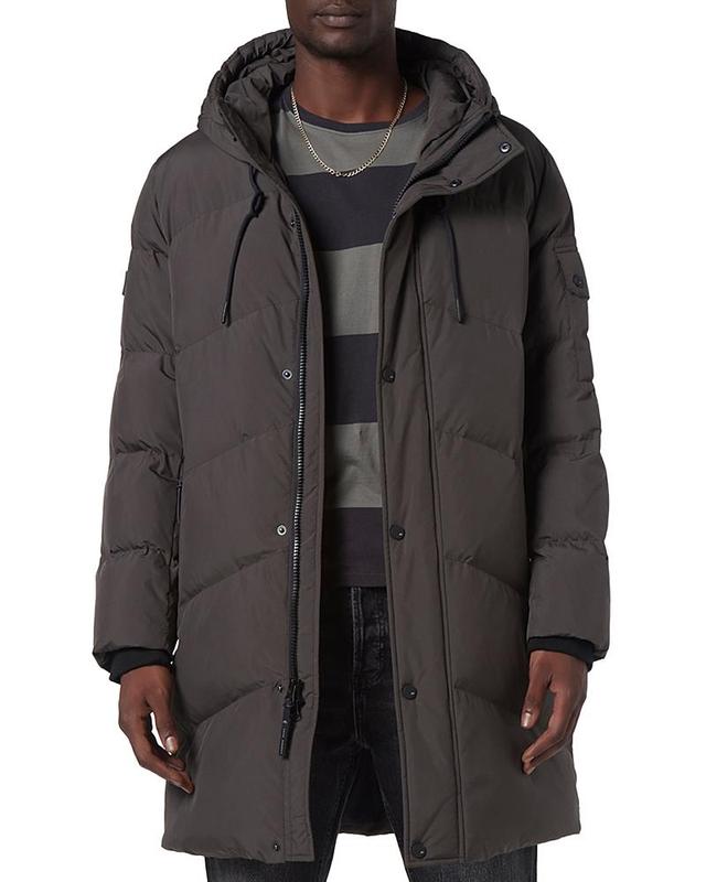 Andrew Marc Sullivan Chevron Quilted Knee Length Parka with Hood Product Image