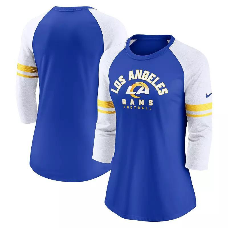 Womens Nike Powder Blue Los Angeles Chargers Fashion 3/4-Sleeve Raglan T-Shirt Product Image