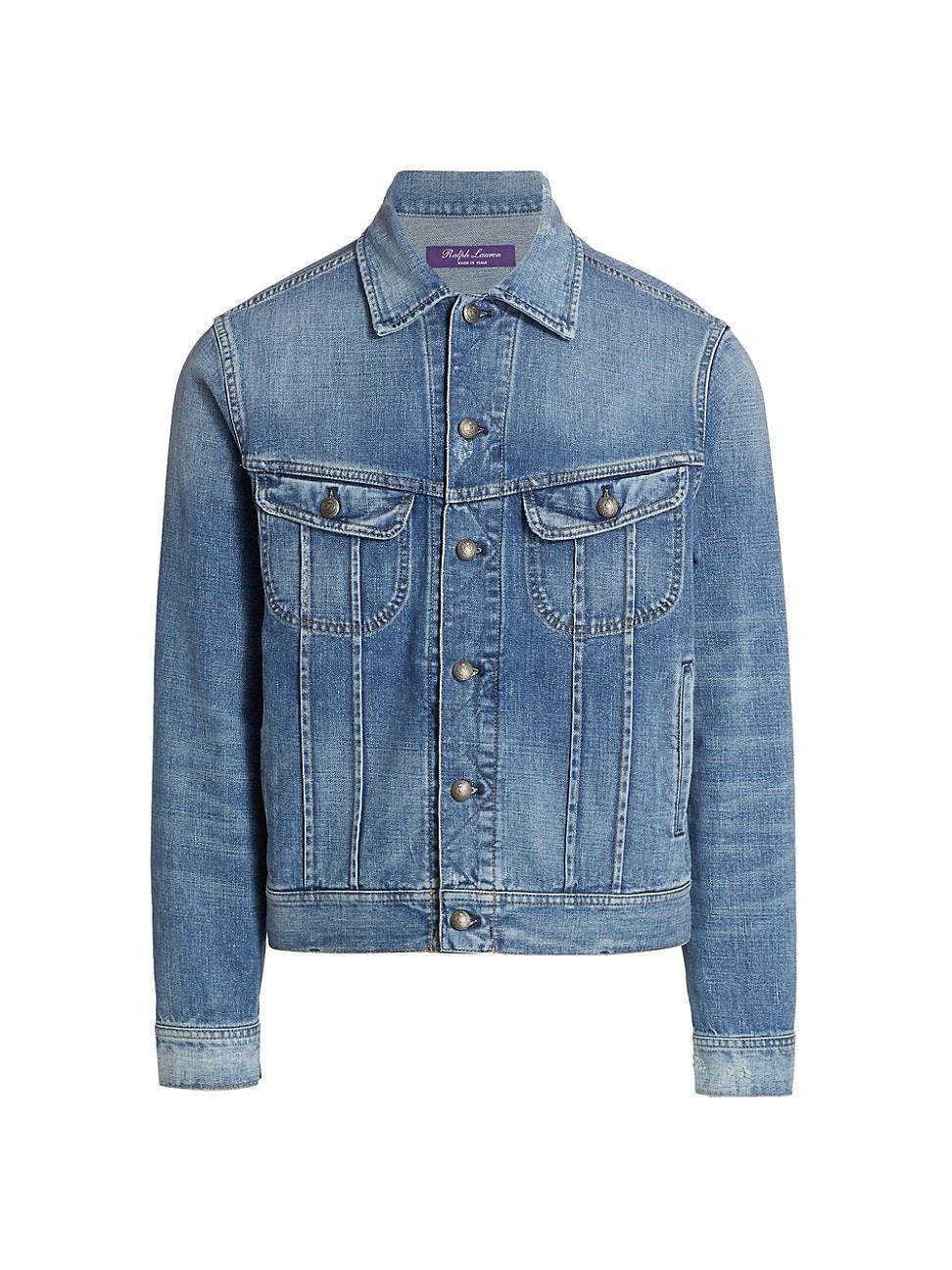 Mens Slim-Fit Denim Trucker Jacket Product Image