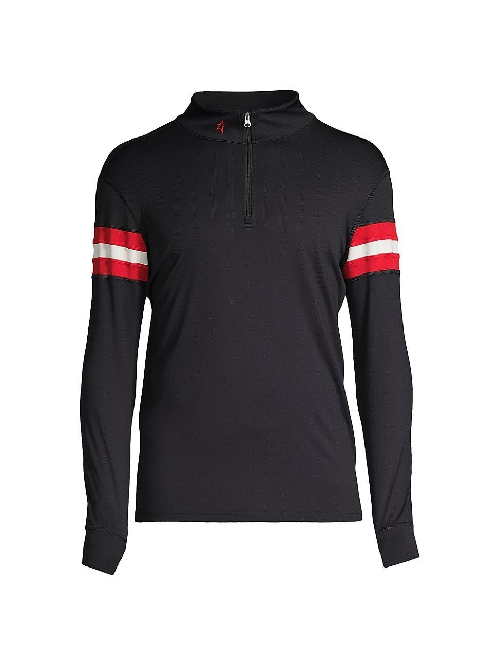 Mens Striped Half-Zip Sweatshirt Product Image