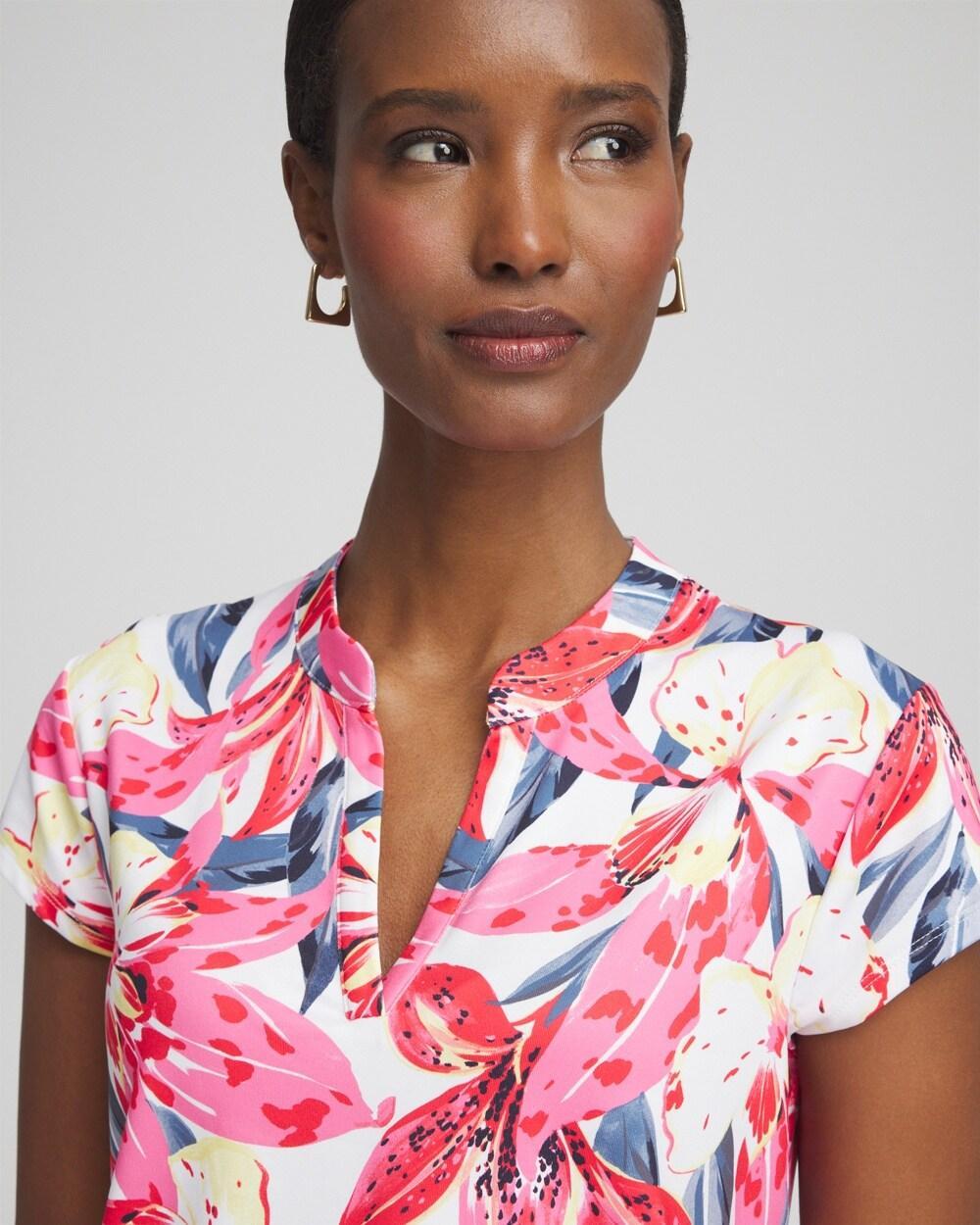 Zenergy® UPF Floral Cap Sleeve Polo Product Image