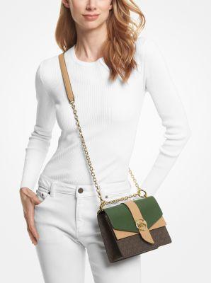 Greenwich Small Color-Block Logo and Saffiano Leather Crossbody Bag Product Image