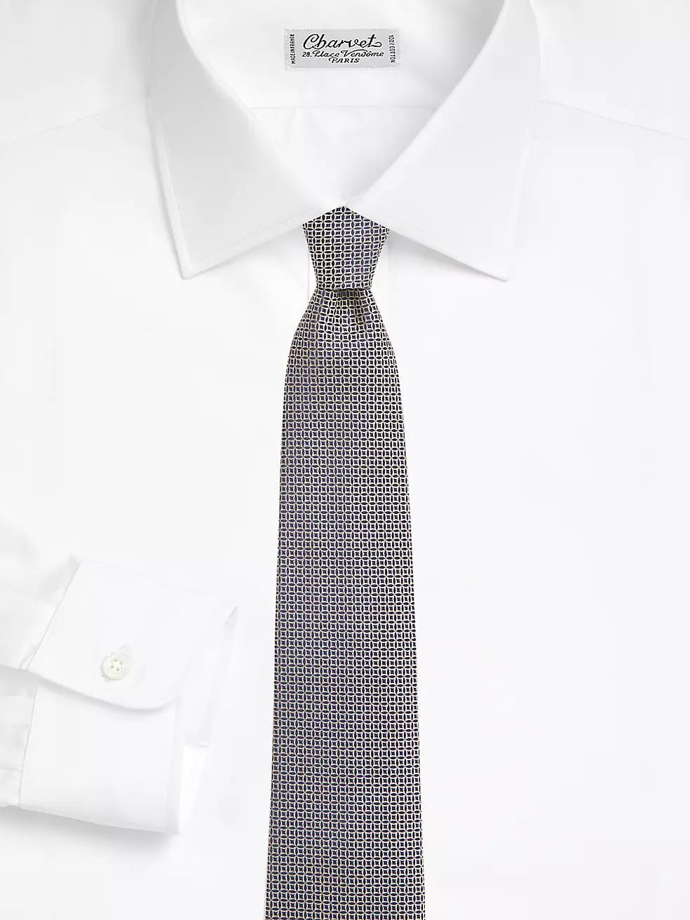 Geometric Woven Silk Tie Product Image