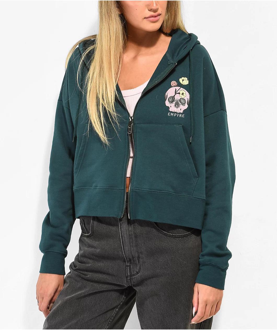 Empyre Zuri Ponderosa Pine Crop Zip Hoodie Product Image