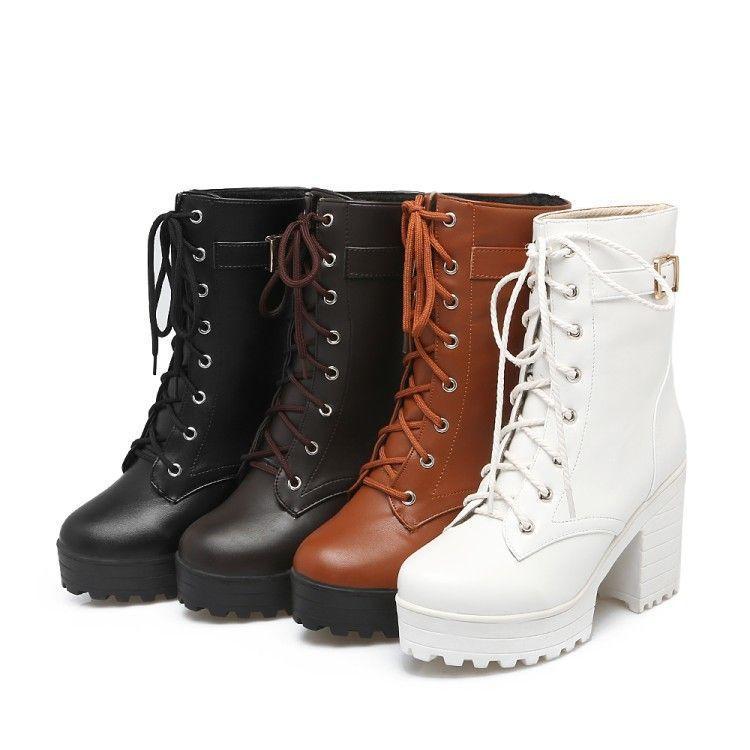 Block-Heel Platform Short Boots Product Image