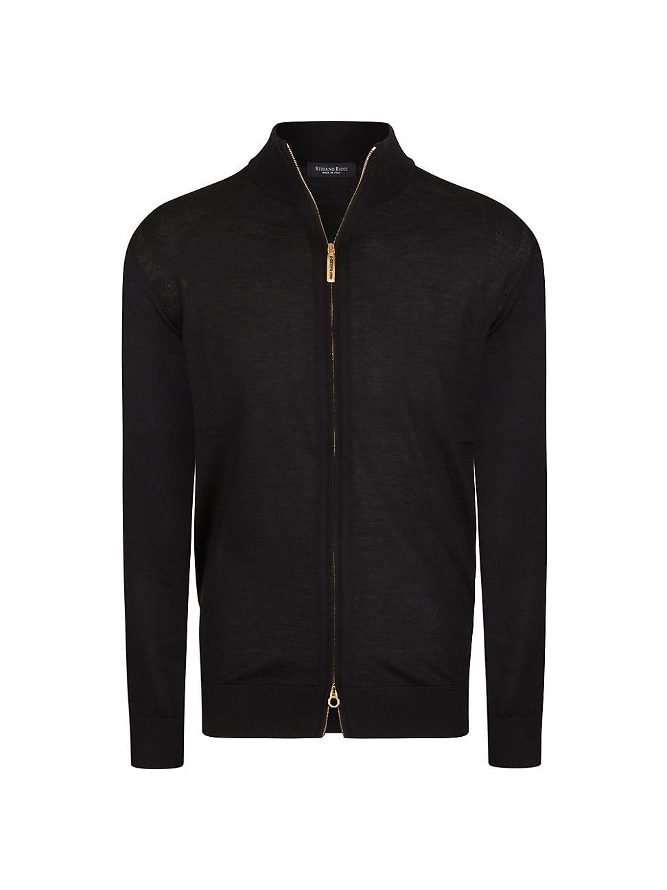 Mens Cashmere And Silk Knit Blouson Sweater Product Image