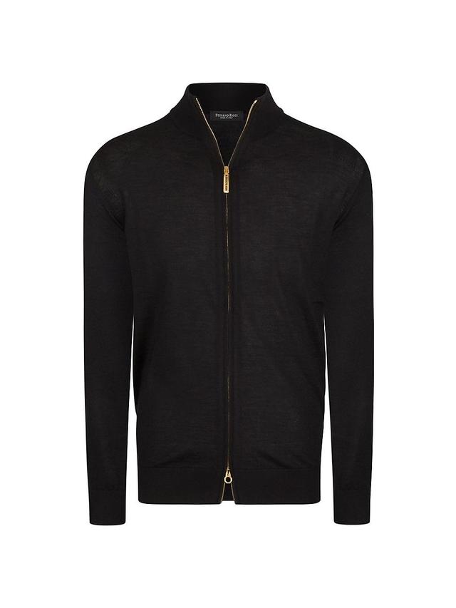 Mens Cashmere And Silk Knit Blouson Sweater Product Image