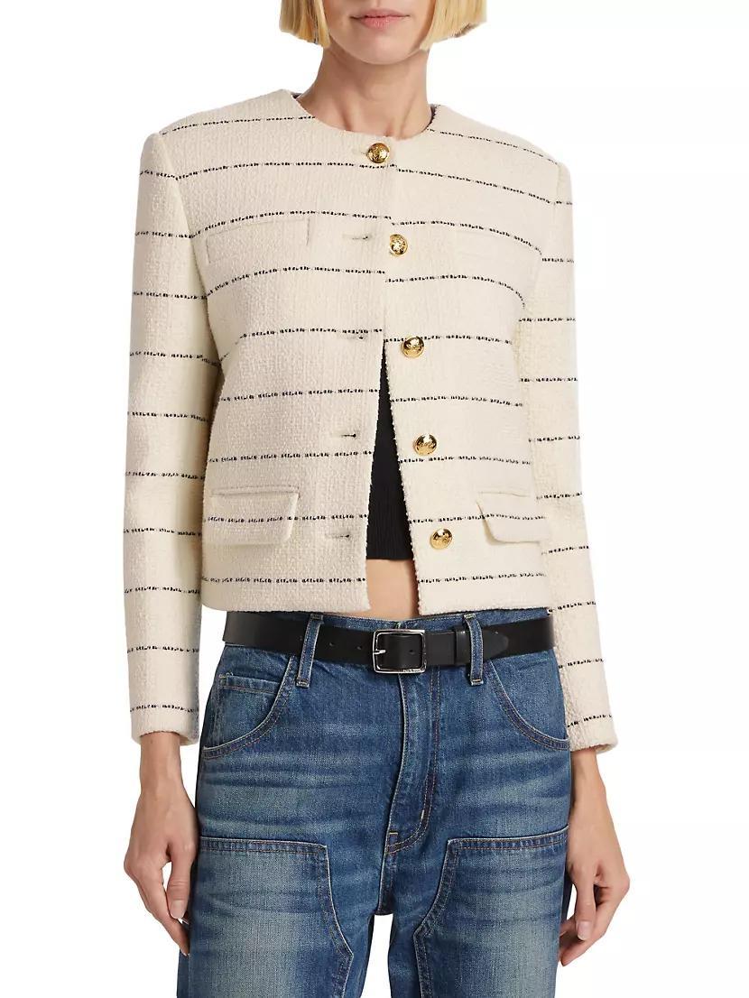 Paige Striped Cotton-Blend Jacket Product Image