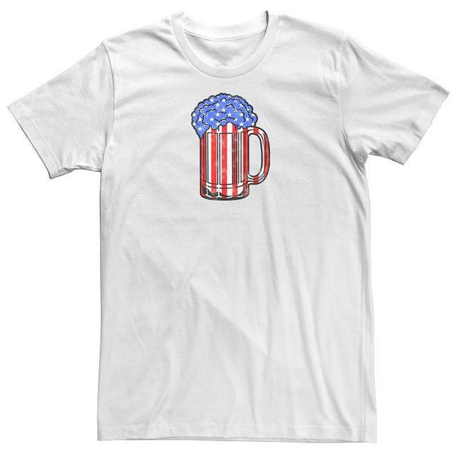 Big & Tall Americana Red, White & Blue Beer Mug Tee, Mens Product Image