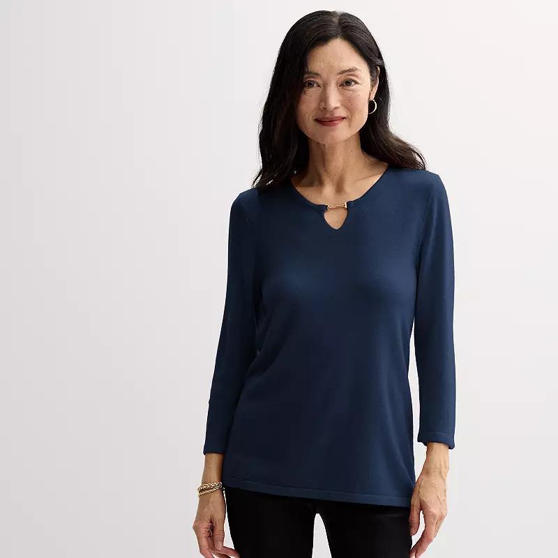 Womens Croft & Barrow Extra Soft Splitneck Pullover Product Image