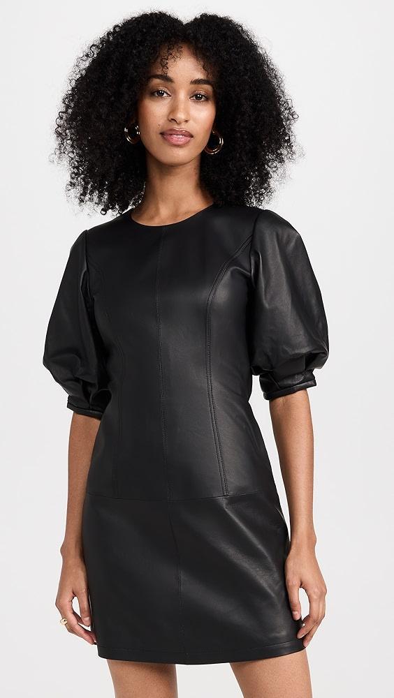 Jason Wu Balloon Sleeve Short Leather Dress | Shopbop Product Image