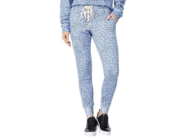 n:philanthropy Mila Leopard Joggers (Teacup Blue Leopard) Women's Casual Pants Product Image