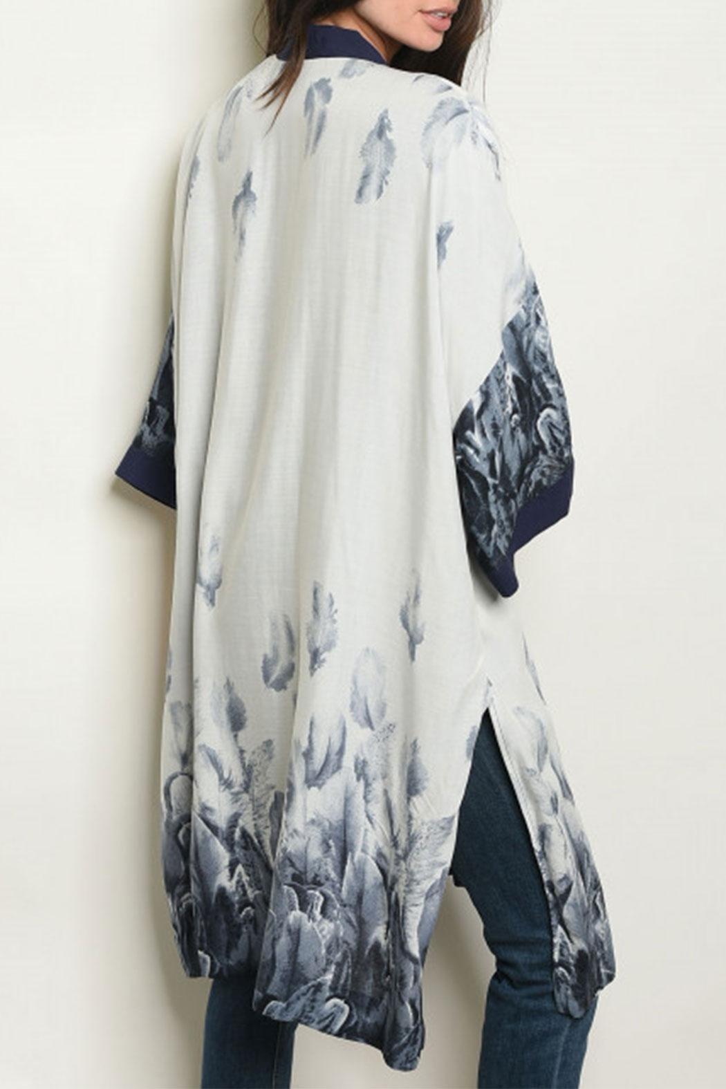 Feather Grey/navy Kimono Product Image